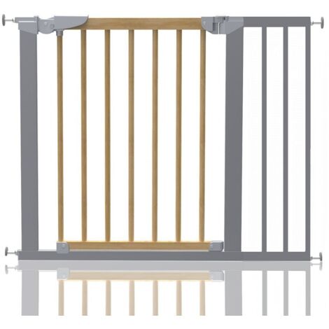 Safetots Beechwood and Metal Pressure Fit Safety Stair Gate, 90.2cm - 97.6cm, Safety Gate for Baby, Stylish Design