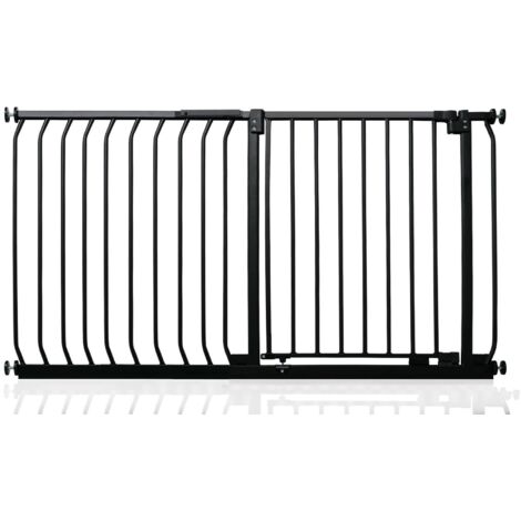 Safetots Elite Pressure Safety Gate, 125cm - 134cm, Matt Black, Pressure Fit Stair Gate