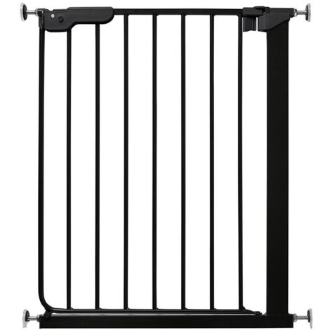 Safetots Super Narrow Baby Gate, 60.5cm - 66.5cm, Black, Child Safety Barrier, Pressure Fit Stair Gate