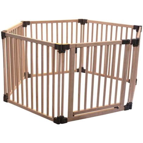 Safetots Wooden Play Den, Hexagon, 6 x 80cm, Baby Playpen, Play Den for Toddlers, Large Play Pen, Easy Installation