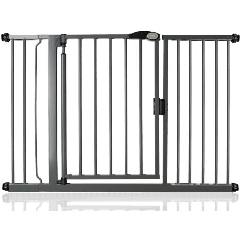 Bettacare Auto Close Pet Gate, 125.4cm - 132.4cm, Slate Grey, Pressure Fit Stair Gate for Dog & Puppy