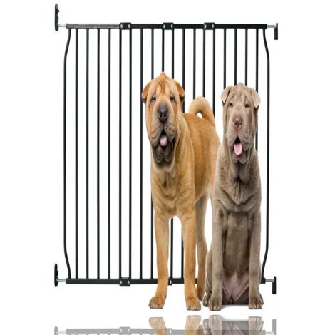 Bettacare Extra Tall Eco Screw Fit Pet Gate, Black, 110cm - 120cm, Extra Tall Gate 100cm in Height, Screw Fitted Dog Gate