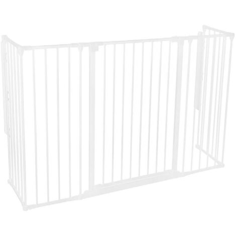 Safetots Extra Tall Multi Panel Fire Surround, 51cm Deep x 164cm Wide, White, 105cm High, Baby and Toddler Fire Guard