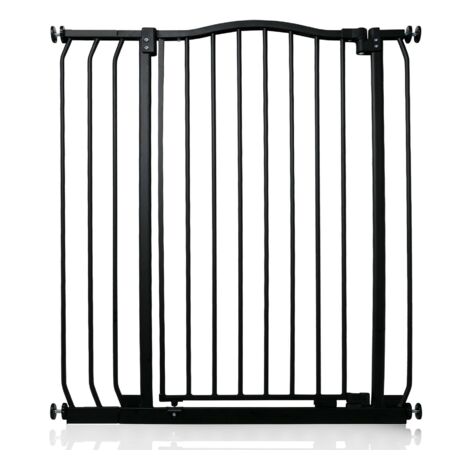 Bettacare Extra Tall Curved Top Dog Gate, 80cm - 89cm, Matt Black, Extra Tall 100cm in Height, Pressure Fit Pet Gate
