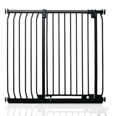Safetots Extra Tall Elite Safety Gate, 98cm - 107cm, Matt Black, Extra Tall 96.8cm in Height, Pressure Fit Stair Gate