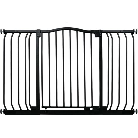 Bettacare Curved Top Dog Gate, 143cm - 152cm, Matt Black, Pressure Fit Pet Gate for Dog and Puppy, Pet and Dog Barrier