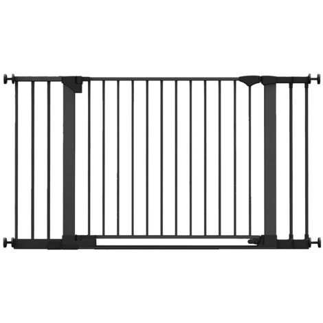 Safetots SafeStep Gate, Black, 138cm - 145cm, Extra Low Walkthough, 81cm Extra Wide Doorway, Extra Wide Baby Gate