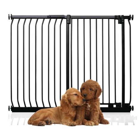 Bettacare Extra Tall Elite Dog Gate, 116cm - 125cm, Matt Black, Extra Tall 96.8cm in Height, Pressure Fit Pet Gate (1/4)