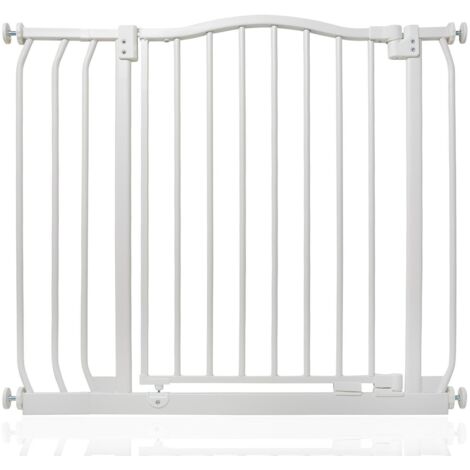 Safetots Curved Top Safety Gate, 80cm - 89cm, Matt White, Pressure Fit Stair Gate