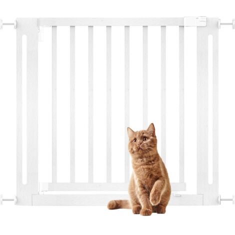 Bettacare Wooden Elegance Dog Gate, White, 87cm - 95cm, Pressure Fit Pet Gate, 65cm Extra Wide Doorway, Easy Installation