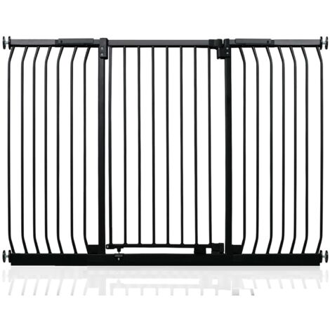 Safetots Extra Tall Elite Safety Gate, 152cm - 161cm, Matt Black, Extra Tall 96.8cm in Height, Pressure Fit Stair Gate
