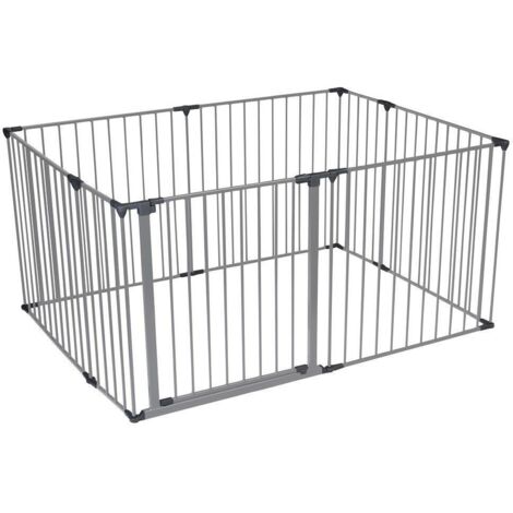 Safetots Premium Multi Panel Play Den, 105cm x 144cm, Grey, 70cm High, Baby Playpen, Play Den for Toddlers, Large Playpen (1/5)