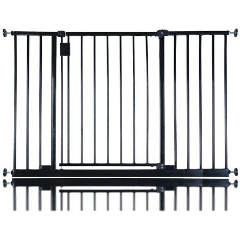 Bettacare Extra Wide Hallway Dog Gate, 109cm - 115cm, Black, Pressure Fit Pet Gate, Puppy Safety Barrier