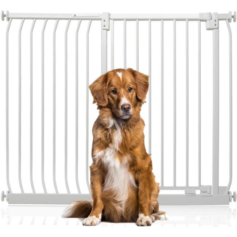 Bettacare Extra Tall Elite Dog Gate, 125cm - 134cm, Matt White, Extra Tall 96.8cm in Height, Pressure Fit Pet Gate