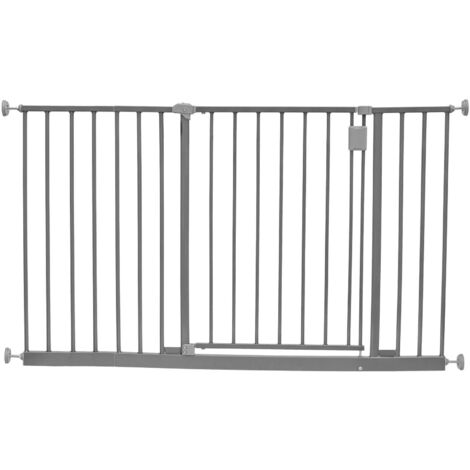 Safetots Extra Wide Hallway Gate, 122cm - 128cm, Matt Grey, Pressure Fit Baby Gate for Hallways and Wide Spaces