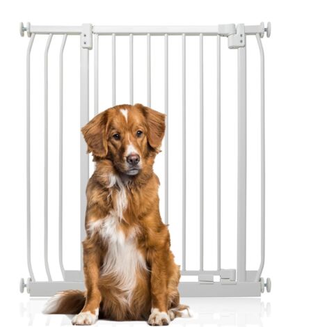 Bettacare Extra Tall Elite Dog Gate, 80cm - 89cm, Matt White, Extra Tall 96.8cm in Height, Pressure Fit Pet Gate