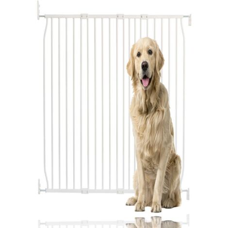 Bettacare Extra Tall Eco Screw Fit Pet Gate, White, 120cm - 130cm, Extra Tall Gate 100cm in Height, Screw Fitted Dog Gate