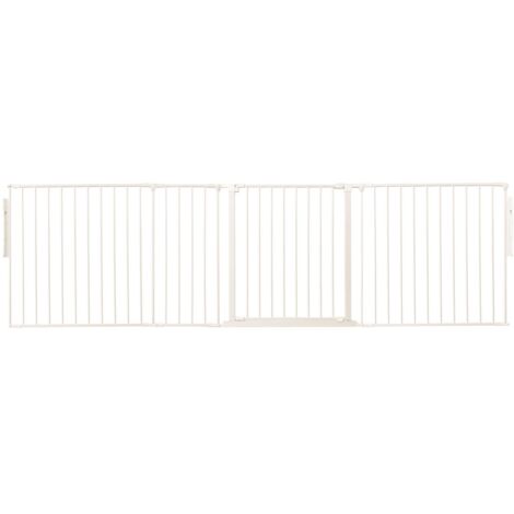 Safetots Premium Multi Panel Room Divider, up to 259cm Wide, White, 70cm Tall, Flexible Barrier with Door for Baby and Toddler