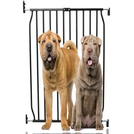 Bettacare Extra Tall Eco Screw Fit Pet Gate, Black, 70cm - 80cm, Extra Tall Gate 100cm in Height,  Screw Fitted Dog Gate