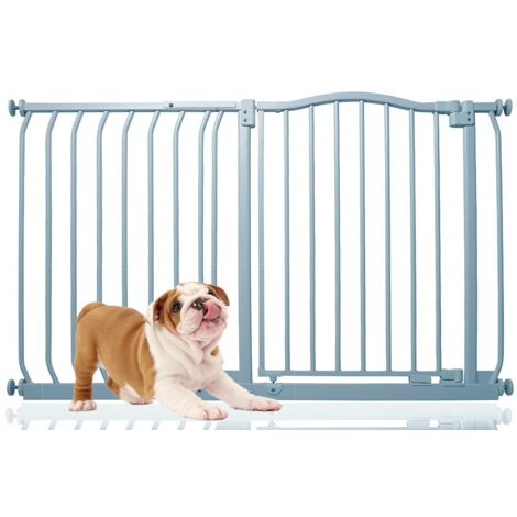 Bettacare Curved Top Dog Gate, 116cm - 125cm, Matt Grey, Pressure Fit Pet Gate for Dog and Puppy, Pet and Dog Barrier