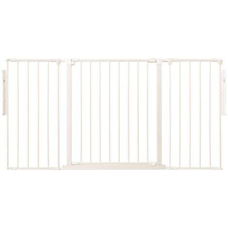 Safetots Premium Multi Panel Room Divider, up to 148cm Wide, White, 70cm Tall, Flexible Barrier with Door for Baby and Toddler