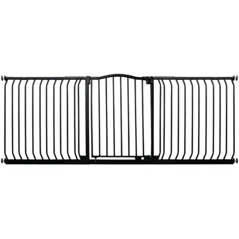 Bettacare Curved Top Dog Gate, 271cm - 280cm, Matt Black, Pressure Fit Pet Gate for Dog and Puppy, Pet and Dog Barrier