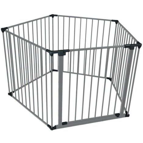 Safetots Premium Multi Panel Play Den, Pentagon, Grey, 70cm High, 5 Panels, 1x72cm Door Panel and 4x72cm Side Panels, Playpen