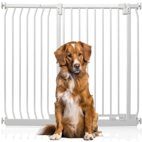 Bettacare Extra Tall Elite Dog Gate, 116cm - 125cm, Matt White, Extra Tall 96.8cm in Height, Pressure Fit Pet Gate