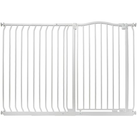 Bettacare Extra Tall Curved Top Dog Gate, 134cm - 143cm, Matt White, Extra Tall 100cm in Height, Pressure Fit Pet Gate
