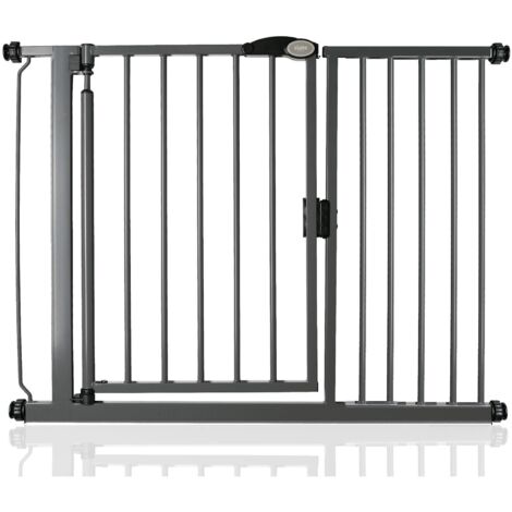 Bettacare Auto Close Pet Gate, 111cm - 118cm, Slate Grey, Pressure Fit Stair Gate for Dog & Puppy