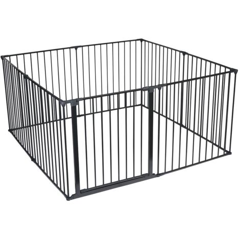 Safetots Premium Multi Panel Play Den, 144cm x 144cm, Black, 70cm High, Baby Playpen, Play Den for Toddlers, Large Playpen