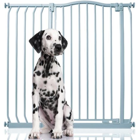 Bettacare Extra Tall Curved Top Dog Gate, 98cm - 107cm, Matt Grey, Extra Tall 100cm in Height, Pressure Fit Pet Gate