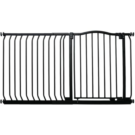 Bettacare Curved Top Dog Gate, 171cm - 180cm, Matt Black, Pressure Fit Pet Gate for Dog and Puppy, Pet and Dog Barrier