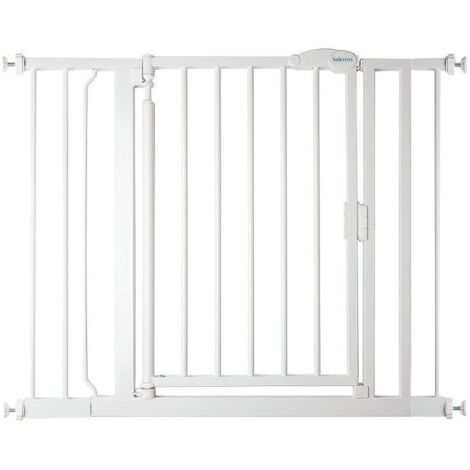 Safetots Pressure Fit Self Closing Stair Gate, 96.6cm - 103.6cm, White, Auto Closing Baby Gate, Safety Barrier (1/5)