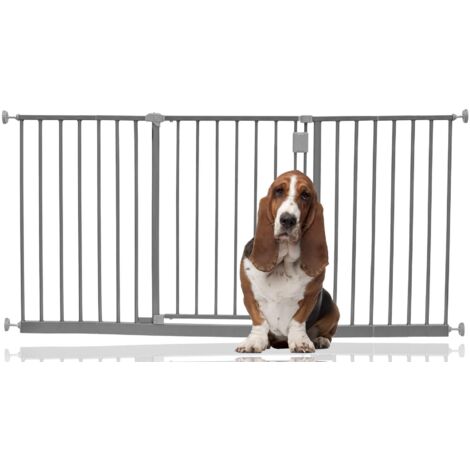 Bettacare Extra Wide Hallway Dog Gate, 147cm - 152cm, Grey, Pressure Fit Pet Gate, Puppy Safety Barrier