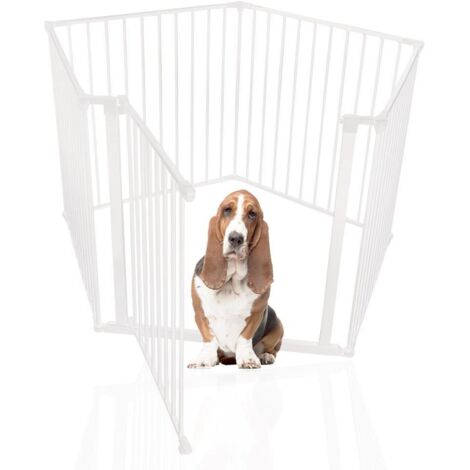 Bettacare Pet Pen, Pentagon, White, 70cm High, 5 Panels, 1x72cm Door Panel and 4x72cm Side Panels, Dog Pen for Pets and Puppies (1/5)