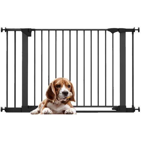 Bettacare SafeStep Dog Gate, Black, 117cm - 124cm, Extra Low Walkthough, 81cm Extra Wide Doorway, Extra Wide Pet Gate