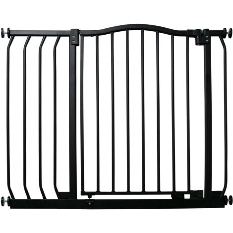 Bettacare Curved Top Dog Gate, 98cm -107cm, Matt Black, Pressure Fit Pet Gate for Dog and Puppy, Pet and Dog Barrier