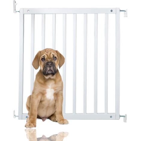 Bettacare Simply Secure Wooden Screw Fit Gate, 72cm - 79cm, White, Wooden Dog Gate Gate, Screw Fit Pet Stair Gate, Puppy Gate