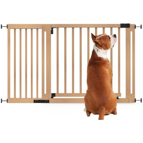 Bettacare Wooden Elegance Dog Gate, Natural, 135cm - 143cm, Pressure Fit Pet Gate, 73cm Extra Wide Doorway, Easy Installation