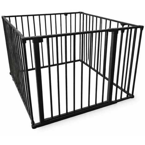 Safetots Premium Multi Panel Play Den with Mat, 92cm x 92cm, Black, 70cm High