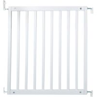 Safetots Simply Secure Wooden Gate, 72cm - 79cm, White, Wooden Stair Gate, Screw Fit Baby Gate, Safety Barrier