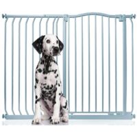 Bettacare Extra Tall Curved Top Dog Gate, 116cm - 125cm, Matt Grey, Extra Tall 100cm in Height, Pressure Fit Pet Gate