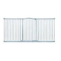 Safetots Extra Tall Curved Top Safety Gate, 197cm - 206cm, Matt Grey, Extra Tall 100cm in Height, Pressure Fit Stair Gate