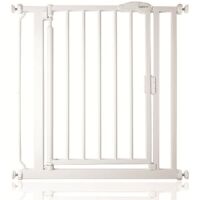 Safetots Pressure Fit Self Closing Stair Gate, Extra Narrow, 61cm - 66.5cm, White, Auto Closing Baby Gate, Safety Barrier