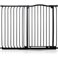 Bettacare Extra Tall Curved Top Dog Gate, 116cm - 125cm, Matt Black, Extra Tall 100cm in Height, Pressure Fit Pet Gate