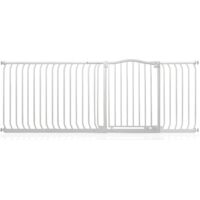 Bettacare Curved Top Dog Gate, 198cm - 207cm, Matt White, Pressure Fit Pet Gate for Dog and Puppy, Pet and Dog Barrier