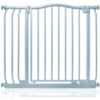 Safetots Curved Top Safety Gate, 80cm - 89cm, Matt Grey, Pressure Fit Stair Gate