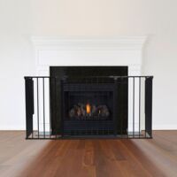 Safetots Multi Panel Fire Surround, 51cm Deep x 164cm Wide, Black, 70cm Tall, Child and Pet Safety, Baby and Toddler Fire Guard