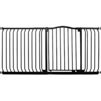 Bettacare Curved Top Dog Gate, 207cm - 216cm, Matt Black, Pressure Fit Pet Gate for Dog and Puppy, Pet and Dog Barrier